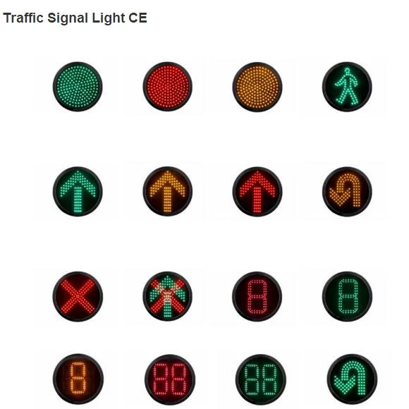 200mm 8 Inch High Flux Red Yellow Green and One Green Arrow 4 Ways LED Traffic Light Head