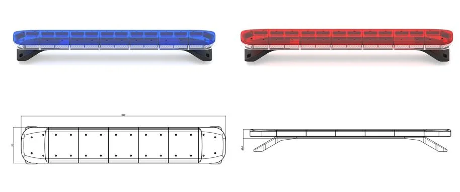 LED Lightbar 10-30VDC LED Emergency Light for Police Cars Fire Engine Rescue Vehicle 40&quot;48&quot;56&quot; Single and Dual Colors