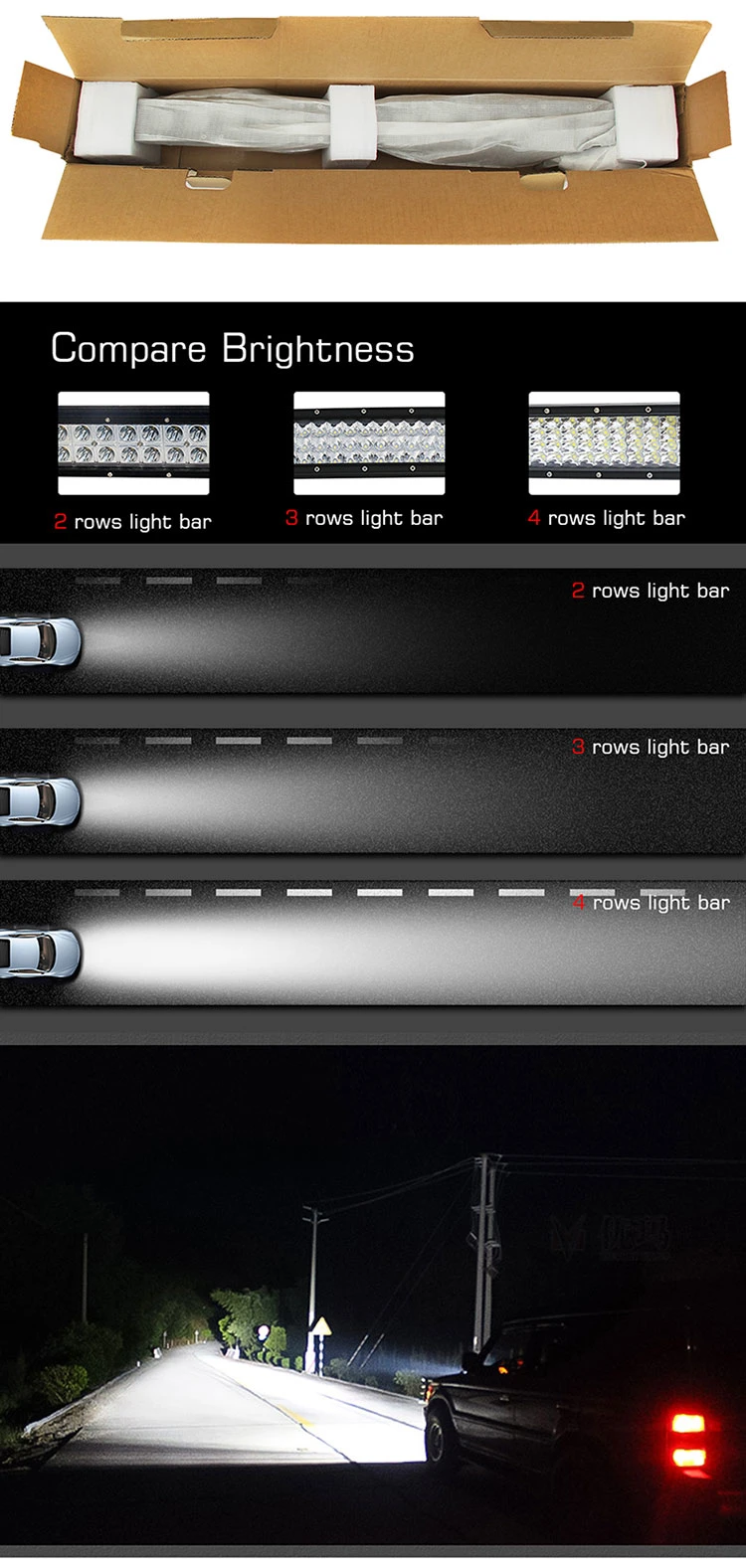 High Power 4row 8d 324W LED Offroad Lights Wholesale 15 Inch LED Bar Offroad