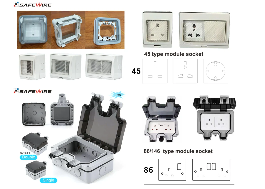 Socket Outlet Outdoor Wall Mounted Socket Switch Box Flush-Mounting Box Electrical Box
